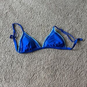 Blue Triangle Bikini Top